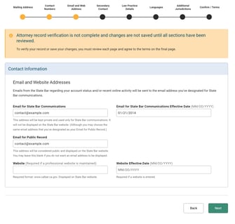 Complete your attorney record verification requirement