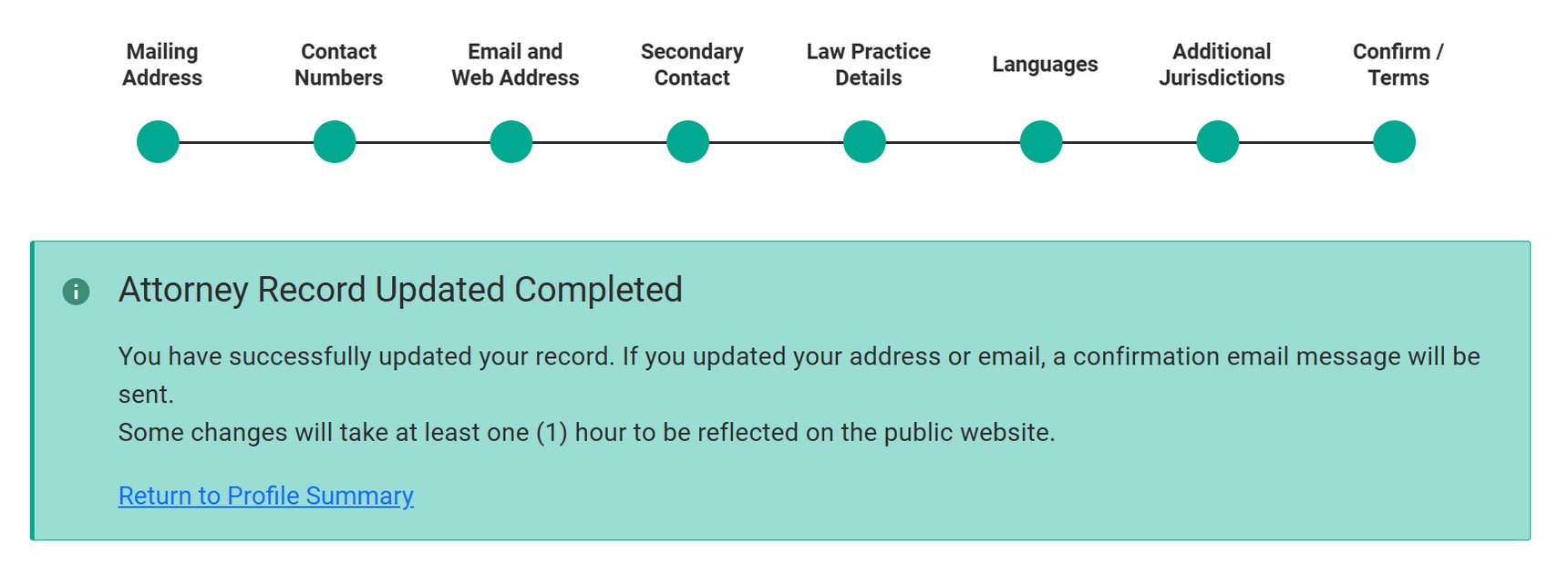 Complete your attorney record verification requirement