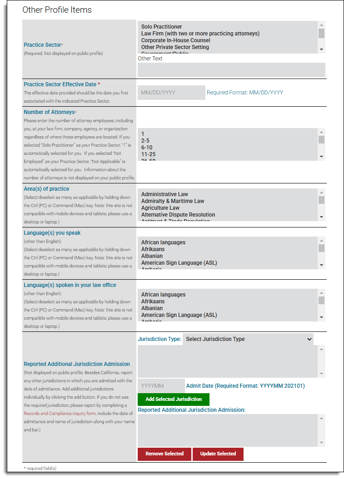 Confirm your attorney record information