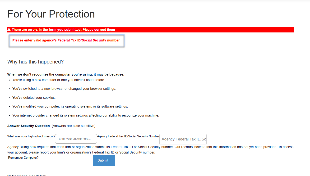 Troubleshooting Agency Billing Access Issues