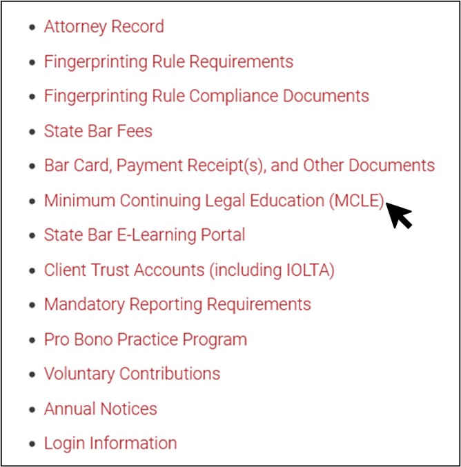 Report MCLE compliance