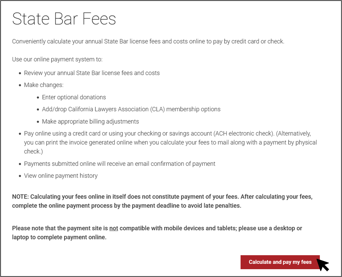 Pay your annual fees