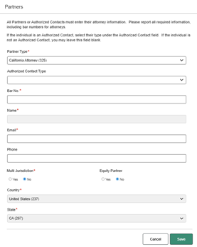 Partners & Authorized Contacts Segment
